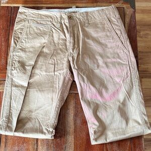 Men's Tan Chino Pants - Casual Flat Front